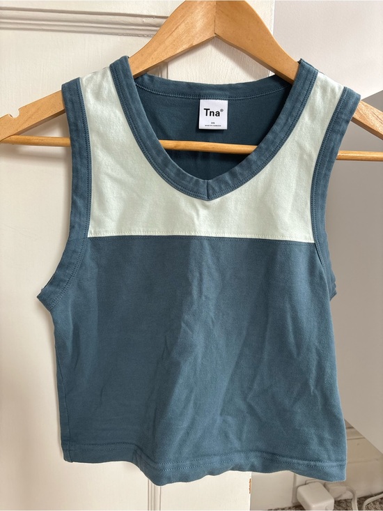 TNA Tops - TNA Colorblock V-Neck Tank - Teal & Mint